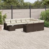  11-dijelni set vrtnih sofa od poliratana s jastucima smeđi | shoptok.hr