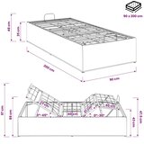  Električni podesivi okvir kreveta Siva 200 x 90 x 33 5 cm Čelik - Siva 90 x 200 cm | shoptok.hr