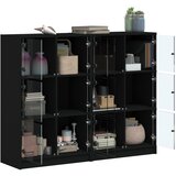  Regal za knjige s vratima crni 136x37x109 cm konstruirano drvo | Eponuda.ba