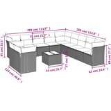  12-dijelni set vrtnih sofa od poliratana s jastucima bež | shoptok.hr
