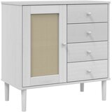  Komoda SENJA bijela izgled ratana 80x40x80 cm masivna borovina | Eponuda.com