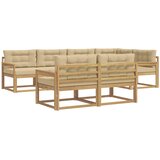  Set vanjskih sofa s jastukom 6 pcs Bijela i bež Poliester | shoptok.hr