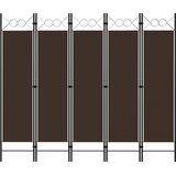 Sobna pregrada s 5 panela smeđa 200 x 180 cm | shoptok.hr