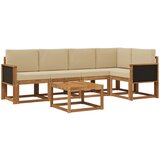  Set vanjskih sofa 6 pcs Prirodna i bež Čvrsto drvo akacije | shoptok.hr