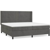  s oprugama i madracem tamnosivi 200x200 cm baršunasti | shoptok.hr