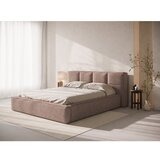 Micadoni Svijetlo ružičasti tapecirani bračni krevet s prostorom za odlaganje s podnicom 140x200 cm Simon Darren – | shoptok.hr