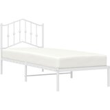  Metalni okvir za krevet s uzglavljem bijeli 90 x 190 cm | shoptok.hr