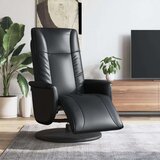 vidaXL Naslanjač z naslonom za noge črno umetno usnje | Shoptok.si