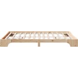 vidaXL okvir za posteljo Naravni Trden borov les 140 x 200 cm Vzdržljiv | Shoptok.si