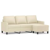  Trosjed s tabureom krem 180 cm od umjetne kože | shoptok.hr