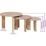  Stolovi za slaganje 3 pcs Crna Čvrsto drvo manga | shoptok.hr