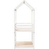 Krevet na kat s krovom bijeli 80 x 200 cm od masivne borovine | Eponuda.com