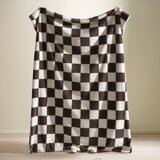 Catherine Lansfield Bela/temno rjava odeja 130x170 cm Cosy Soft Checkerboard – | Shoptok.si