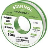 Stannol mehka spajkalna žica Kristall 600 v zlitini Flowtin TSC305 z 2\,5% pretoka 0\,5 mm premera na 100 g koluta Kristall 600 Fairtin spajkalna žica\, neosvinčena neosvinčeni Sn96\, (20428510) Cene