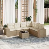  7-dijelni set vrtnih sofa od poliratana s jastucima bež | shoptok.hr