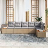  Sjedeća garnitura za vrt 6 kom. Bež Poli ratan 319 x 154 x 69 cm | shoptok.hr