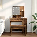  Toaletni stolić s LED-om izrađenim od starog drva Smeđa 86.5 x 35 x 136 cm | Shoptok.si