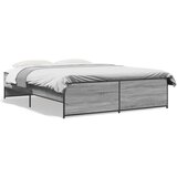 Furnova Posteljni okvir siva sonoma 150x200 cm inž. les in kovina, (21938933) | Shoptok.si