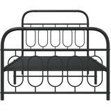  Metalni okvir kreveta uzglavlje i podnožje crni 107x203 cm | shoptok.hr