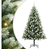  Umjetna jelka s pantenom i pahuljicama Zelena i bijela 180 cm | shoptok.hr