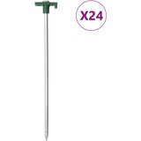 vidaXL Klini za šotor 24 kosov 25 cm 7 mm pocinkano jeklo in PP Cene