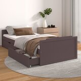 vidaXL posteljni okvir s predali temno rjava borovina 90x200 cm | Shoptok.si