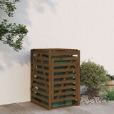 vidaXL Lopa za smetnjak medeno rjava 84x90x128,5 cm trdna borovina | Shoptok.si