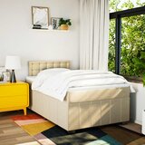  Krevet box spring s madracem krem 120 x 190 cm od tkanine | shoptok.hr