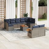 vidaXL 10-dijelni set vrtnih sofa od poliratana s jastucima sivi | shoptok.hr