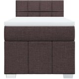 vidaXL Box spring postelja z vzmetnico temno rjava 100x200 cm blago, (21306765) | Shoptok.si