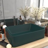 vidaXL Luksuzni umivalnik mat temno zelen 41x30x12 cm keramičen Cene