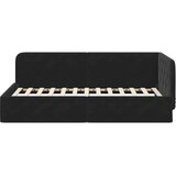  Kutni okvir kreveta Crna 90 x 190 cm Baršun | shoptok.hr
