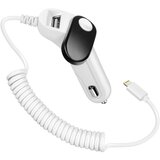 AVIZAR Avtomobilski polnilec za iPhone, zvit kabel Lightning proti zapletanju 1 m - bel, (21123542) Cene
