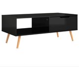 Maison Chic Klubska mizica - kavna mizica - Nizka mizica visok sijaj črna 100x49,5x43 cm iverna plošča, (21752086) Cene