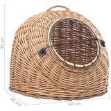 vidaXL Transporter za mačke 60 x 45 x 45 cm od prirodne vrbe | shoptok.hr