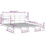  Posteljni okvir bel 160x200 cm trdna borovina, (20723362) | Shoptok.si