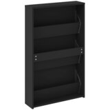 Ormarić za cipele s ogledalom, 3-slojni, crni, 63x17x102,5 cm | shoptok.hr