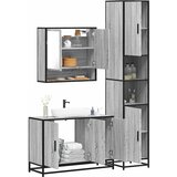 vidaXL 3-dijelni set kupaonskog namještaja siva boja hrasta drveni | shoptok.hr