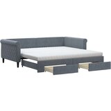  Izvlečna dnevna postelja s predali temno siva 100x200 cm žamet, (20936886) | Shoptok.si