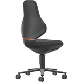 bimos Vrtljiv delovni stol TEXON, laboratorij + proizvodnja, s kolesi, nastavitev višine 450 - 620 mm, črno blago | Shoptok.si