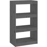 Furnova Knjižna omara/pregrada siva 60x30x103,5 cm trdna borovina, (21932206) | Shoptok.si