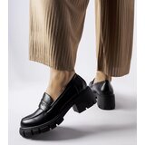 Gemre Black classic block heel loafers Dina | shoptok.hr