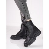 SHELOVET Black lace-up ankle boots for women Shelovet Cijene