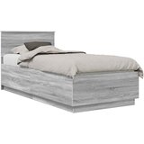  Krevetna konstrukcija s LED trakama Siva Sonoma 100 x 200 cm | shoptok.hr