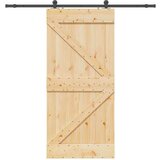 vidaXL Klizna vrata s priborom za montažu 100x210 cm masivna borovina | shoptok.hr