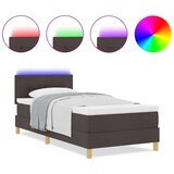  Box Spring Postelja z vzmetnico in LED temno rjava 90x190 cm Tkanina, (22080837) | Shoptok.si