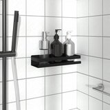  The Living Store Polica za prho mat črna 30x10x6 cm brušeno nerjaveče jeklo 340 - Polica Za Prho, (21484618) | Shoptok.si