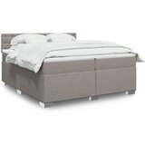  Krevet s oprugama i madracem smeđesivi 200x200 cm od tkanine | shoptok.hr