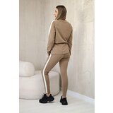 Kesi Women's cotton set with stripe and welts camel | Shoptok.si