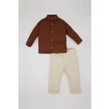 Defacto Baby Boy Shirt Twill Trousers 2 Piece Set